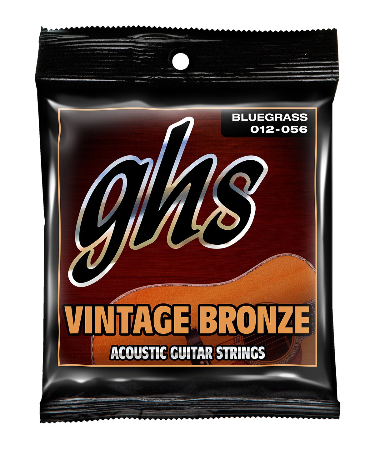 GHS Strings VN-B SET Vintage Bronze Acoustic Guitar Strings - 6 Pack, Bluegrass Gauging (12-56) for Folk, Country & Bluegrass Music Performance
