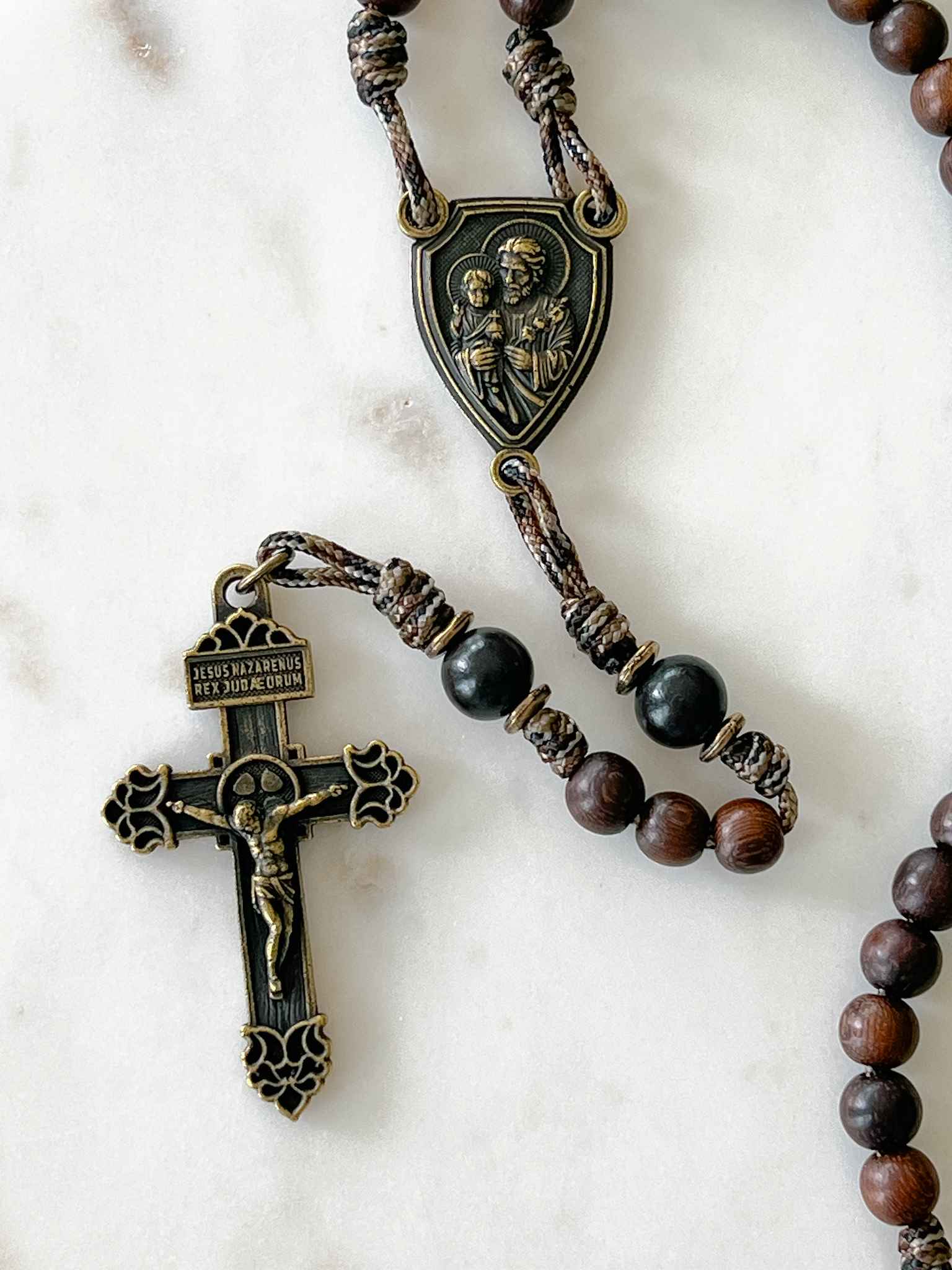 St. Joseph Terror of Demons Rosary - Antique Bronze Catholic Prayer Beads for Spiritual Protection & Devotion | Perfect for Daily Prayer, Meditation & Religious Gifts