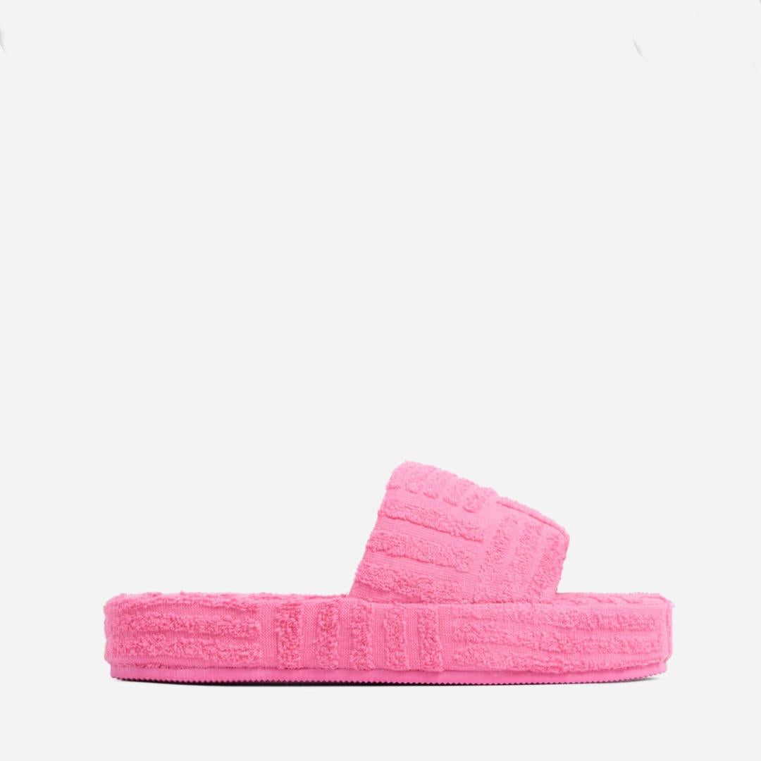 Giavana Women's Pink Slides - Comfortable Soft Sole Summer Sandals for Beach, Pool, and Casual Wear