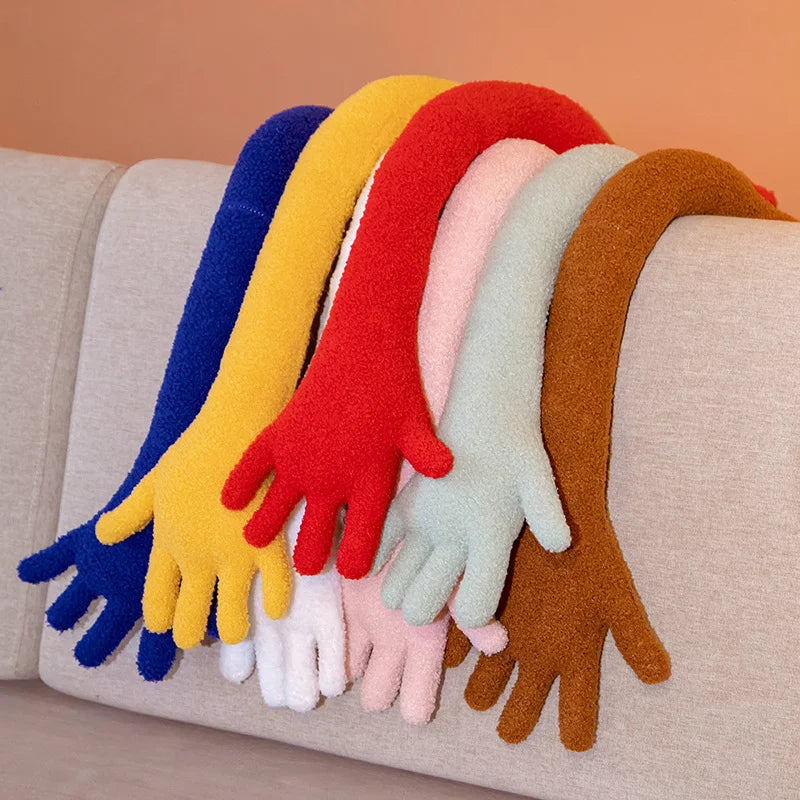 80/160CM Funny Plush Hand Pillow - Soft Velvet Teddy Bear Palm Cushion for Home Decor, Kids Room, Sofa & Bed - Creative Colorful Simulation Finger Design for Gifts & Relaxation