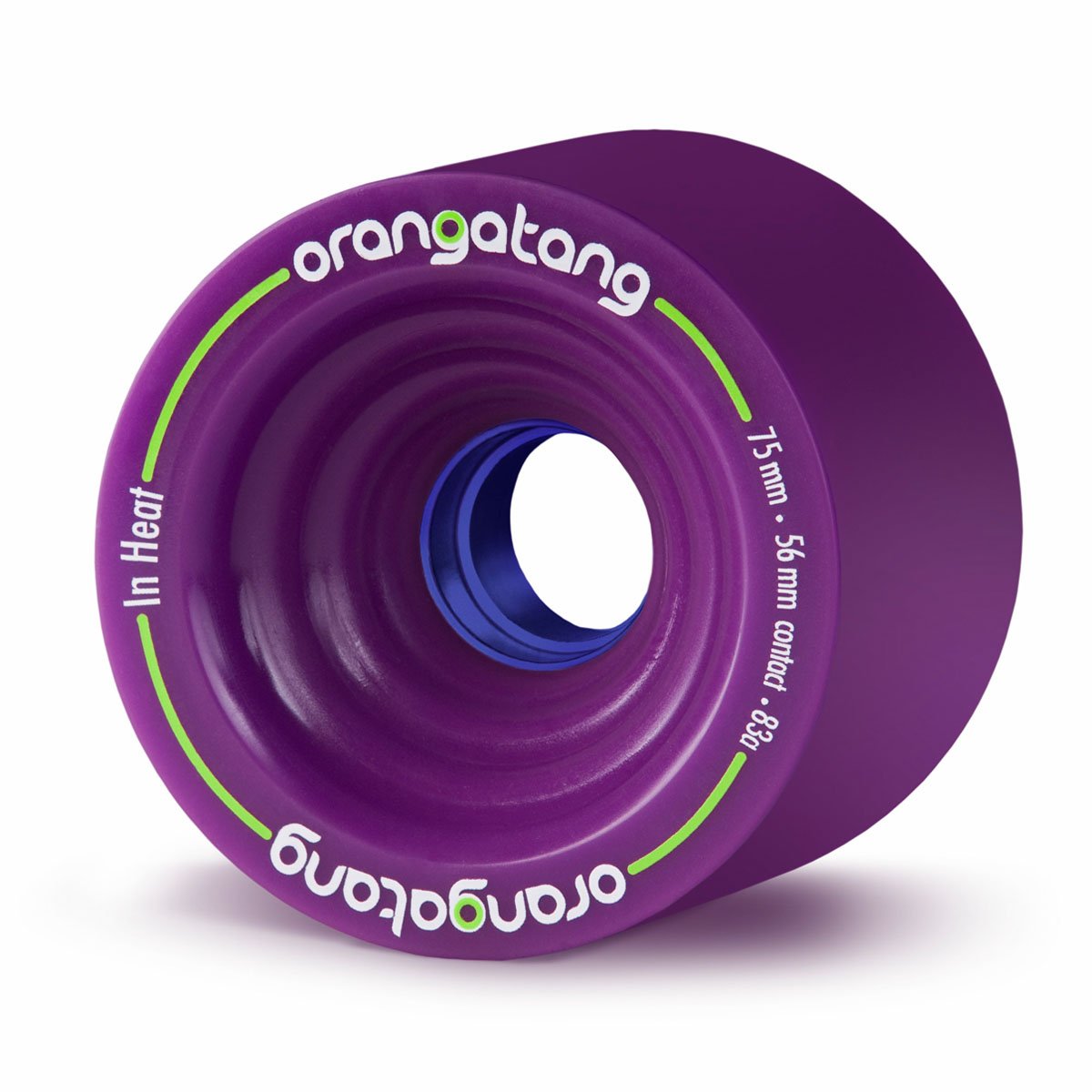 Orangatang In Heat 75mm Downhill Longboard Wheels - Set of 4 - High Performance Cruising & Freeride Skateboard Wheels for Speed & Control on Steep Descents