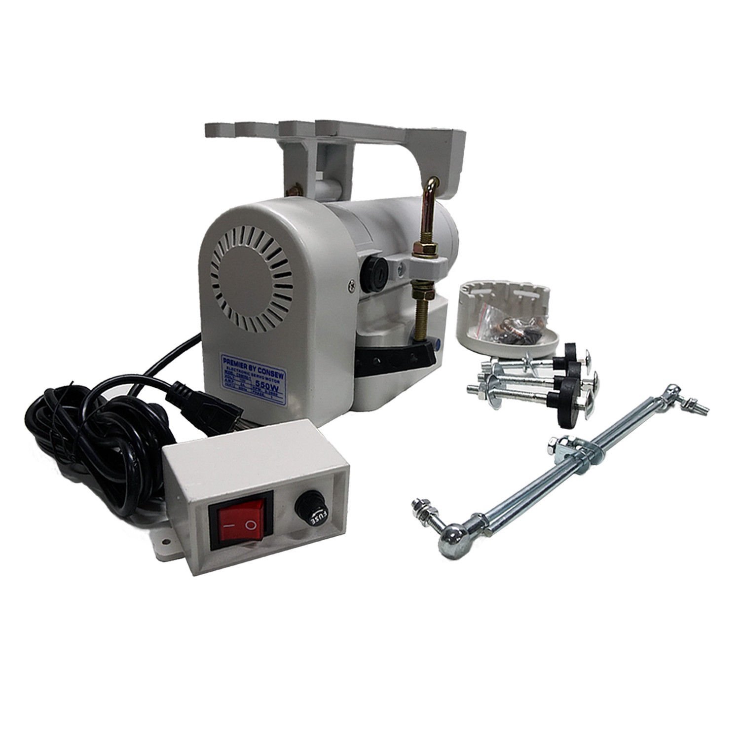 Consew CSM550-1 Industrial Sewing Machine Servo Motor - 3450 RPM, 110V, Ultra Quiet Operation - Perfect for Leather, Upholstery & Heavy Duty Sewing Projects