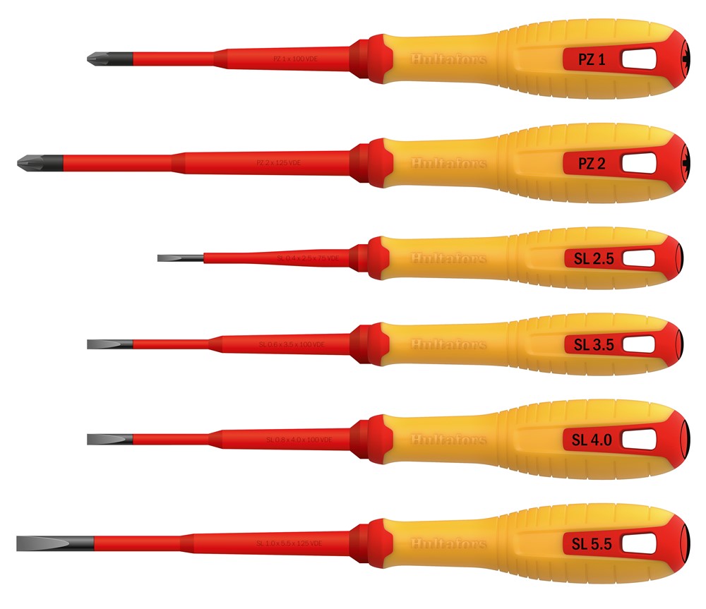 Hultafors VDE Screwdriver Set PZ & SL - 1000V Rated Certified Insulated Screwdrivers for Electricians - Perfect for Electrical Work, Home Repairs, and DIY Projects