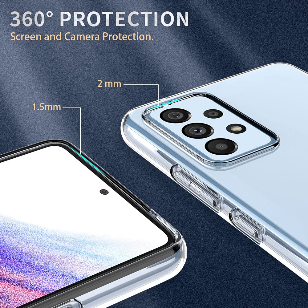 Crystal Clear Samsung Galaxy A53 Case - Soft Slim Fit Transparent TPU Protective Cover | Scratch-Resistant, Shockproof & Comfort Grip | Perfect for Everyday Use, Work & Travel