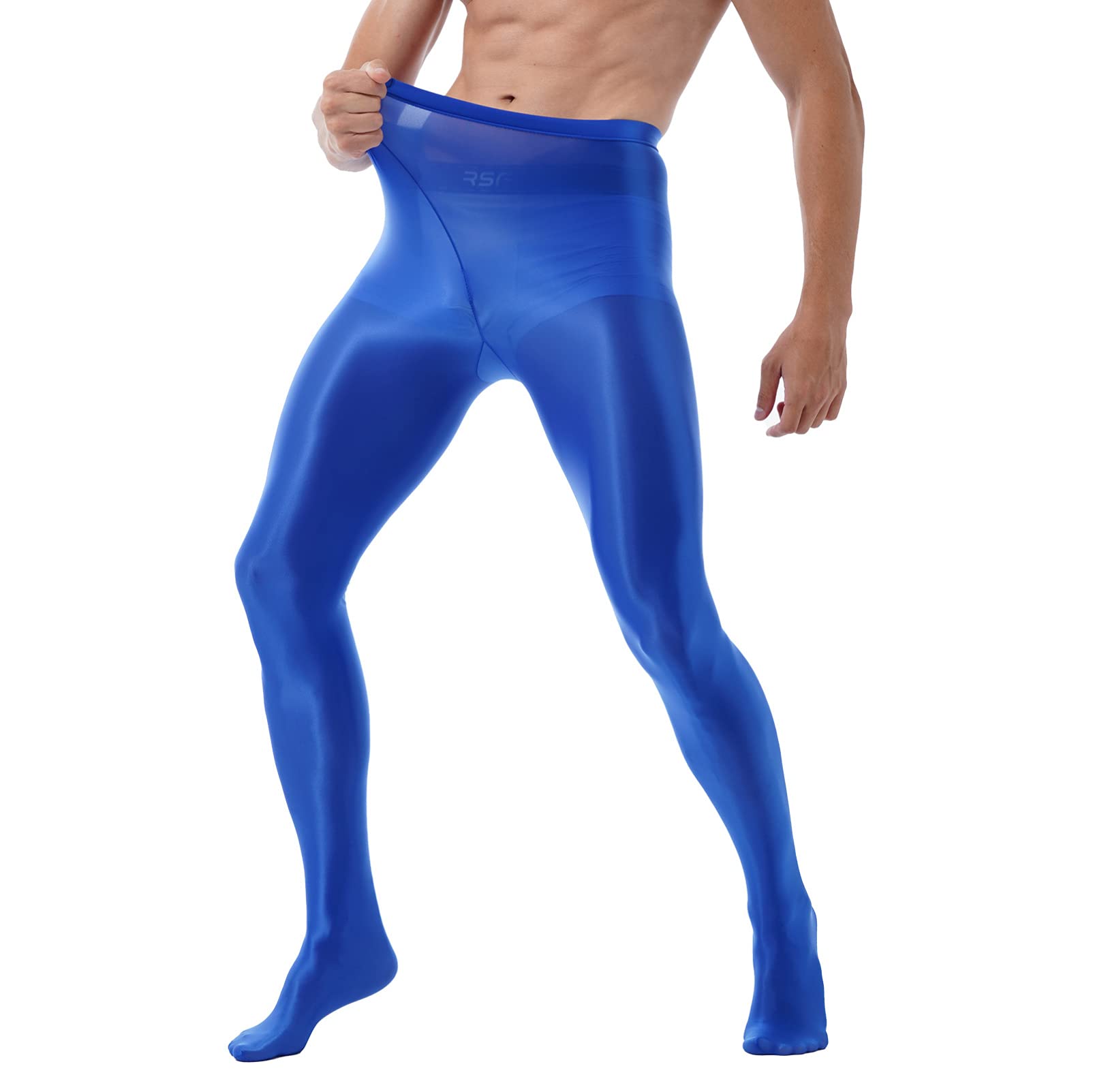 Men's Glossy Silk Ice Socks - Breathable Stockings & Footed Tight Leggings for Yoga, Workout & Dance - Comfortable Pantyhose for Sports & Daily Wear