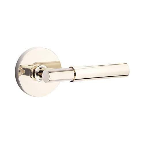 Emtek Passage Set with Disk Rosette and Myles Lever - Left Hand, Oil Rubbed Bronze Finish for Interior Doors | Perfect for Bedrooms, Bathrooms, and Closets