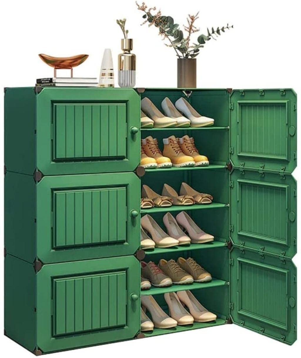 Modern Shoe Cabinet - Large Capacity Minimalist Shoe Rack Organizer with Removable Divider Shelves | Entryway Storage Solution for Home, Office & Apartment Organization