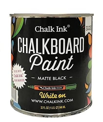 Chalk Ink Chalkboard Paint - Matte Black Quart (32 oz) for DIY Home, Kitchen, Classroom & Office Decor Projects