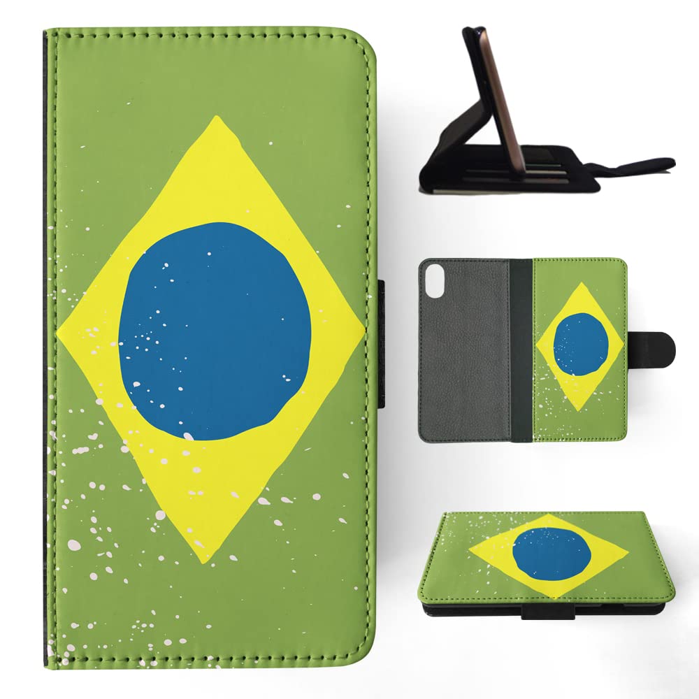 Brazil Flag iPhone XR Wallet Case - Slim Flip Cover with Card Slots & RFID Protection - Perfect for Travel, Shopping & Everyday Use