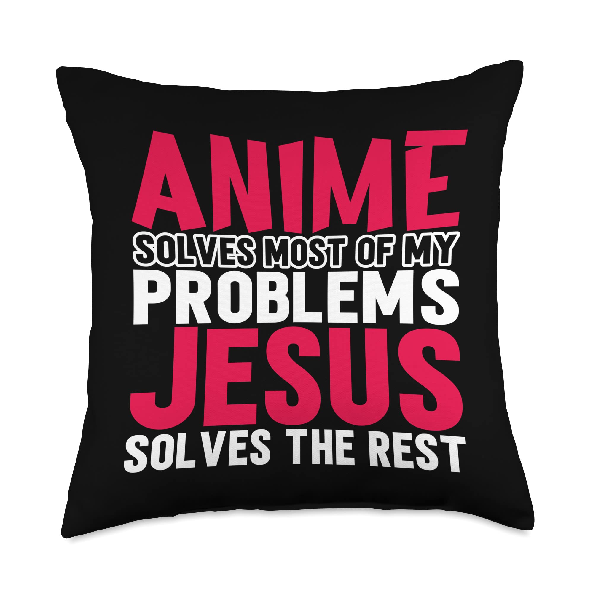 Jesus Manga Anime Girl Throw Pillow 18x18 Inch Multicolor Decorative Cushion - Perfect for Home Decor, Anime Room, and Gift Ideas