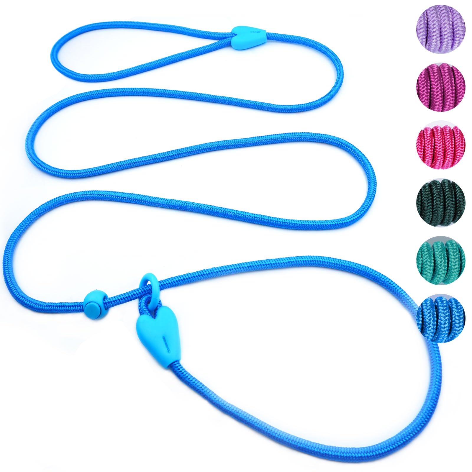 Slip Lead Dog Leash - 6FT Heavy Duty No Pull Training Leash for Small & Medium Dogs - Comfortable Loop Design - 6 Color Options (Blue) - Perfect for Walking, Training & Outdoor Adventures