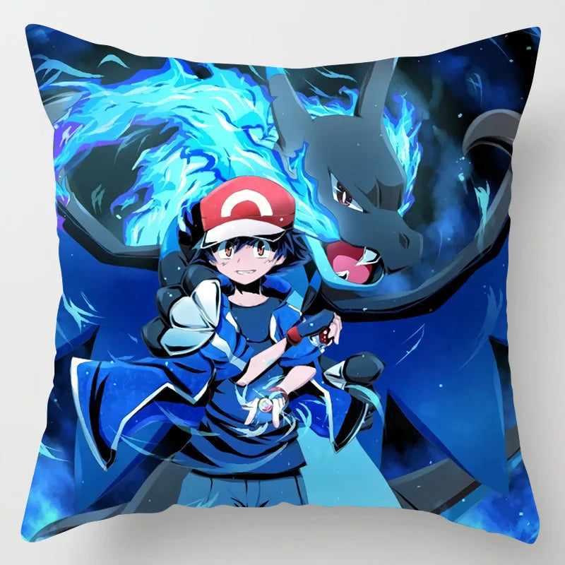 Pokemon Pillow & Cushion Covers - Soft Anime Character Bedding Decor for Kids Room, Gaming Chair, Sofa & Car Accessories