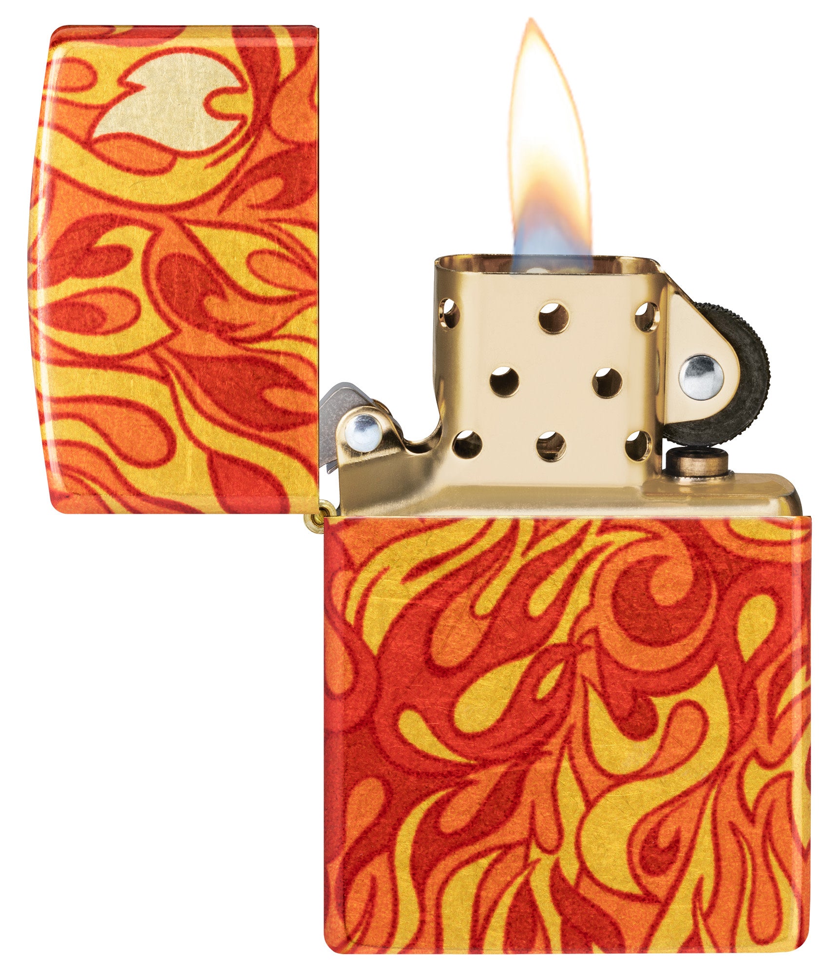 Fire Zippo Design Windproof Lighter - Classic Metal Refillable Pocket Lighter for Outdoor Camping, BBQ, Hiking & Everyday Carry (ECDC)