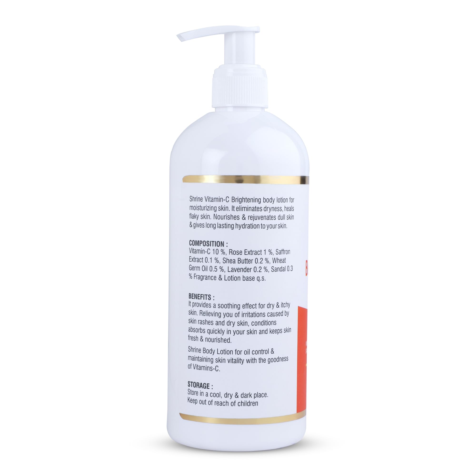 SHRINE Soft Touch Body Lotion with Natural Vitamin C - 48 Hour Moisturizing & Deep Hydration for Dry Skin - 400ml for Women & Men | Perfect for Daily Use, After Shower & Before Bed