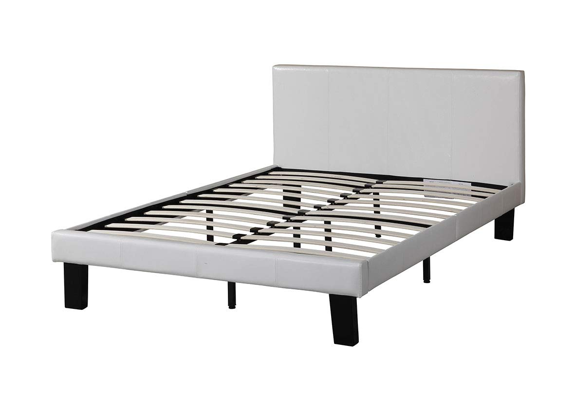 Poundex Full Size Bed Frame with Headboard - Sturdy Metal Platform Bed for Bedroom, Guest Room, or Dorm - Easy Assembly & Modern Design
