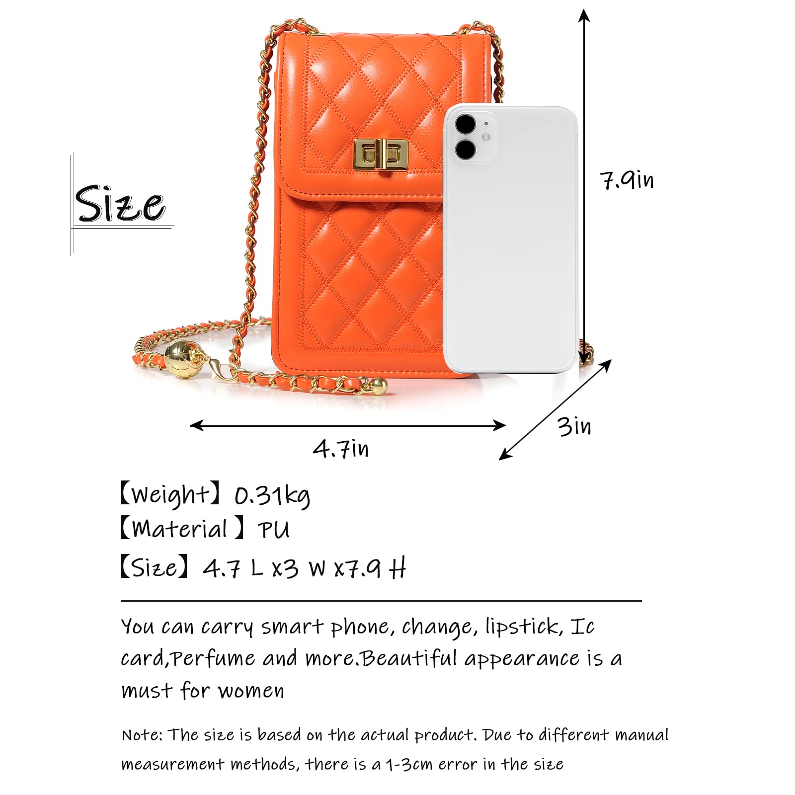FSD.WG Women's Small Crossbody Leather Phone Purse - Mini Messenger Shoulder Bag with Wallet - Perfect for Travel, Shopping & Everyday Use