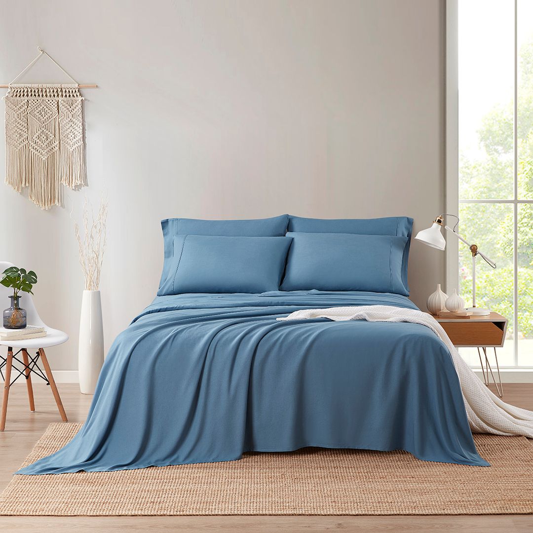 Premium Bamboo & Linen Bed Sheet Set - Queen & King Size | Ultra Soft, Breathable & Eco-Friendly Luxury Bedding | Perfect for Hot Sleepers & Sustainable Home Decor