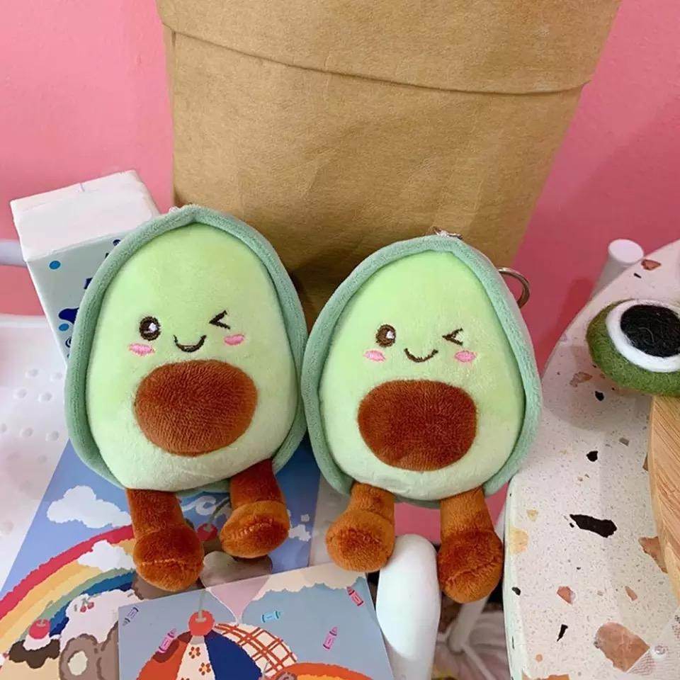 Cute Avocado Plush Keychain - Kawaii Soft Plushie Keyring for Backpacks, Bags & Gifts - Adorable PocketPit Avocado Toy for Kids & Adults