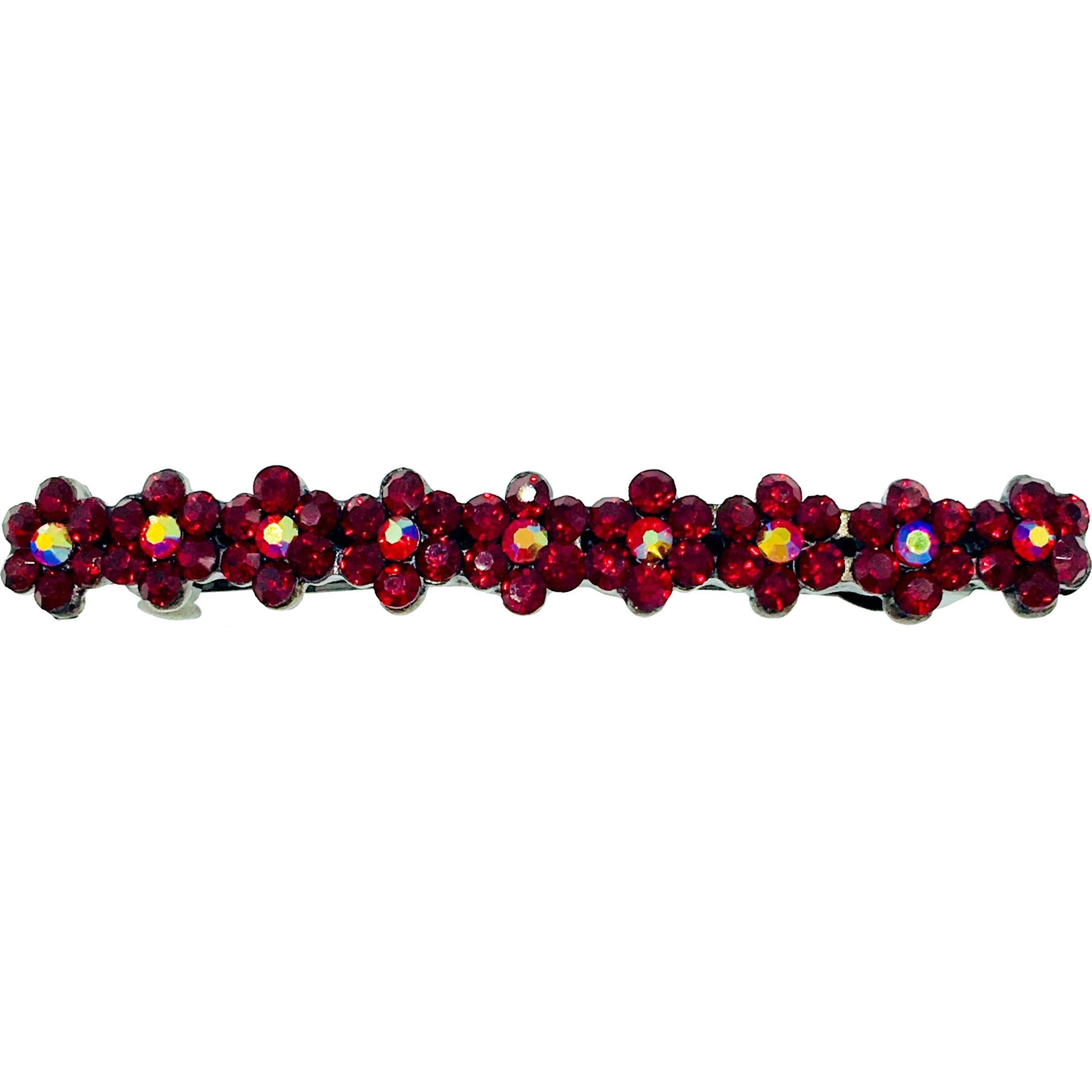 Swarovski Crystal Small Daisy Barrette Hair Clip - Black Base with Blue, Pink, Red, Purple, Green, Gray, Brown & AB Colors | Perfect for Weddings, Parties & Everyday Hair Accessories