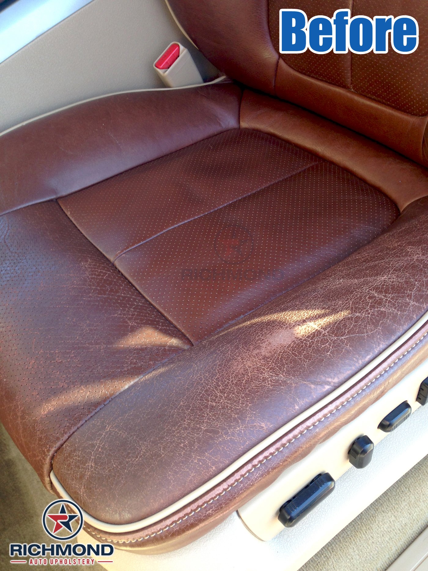 Premium Perforated Leather Seat Cover for 2010 Ford F150 King Ranch - Passenger Bottom Replacement | Auto Upholstery Upgrade for Comfort & Style | Perfect for Road Trips & Daily Commutes