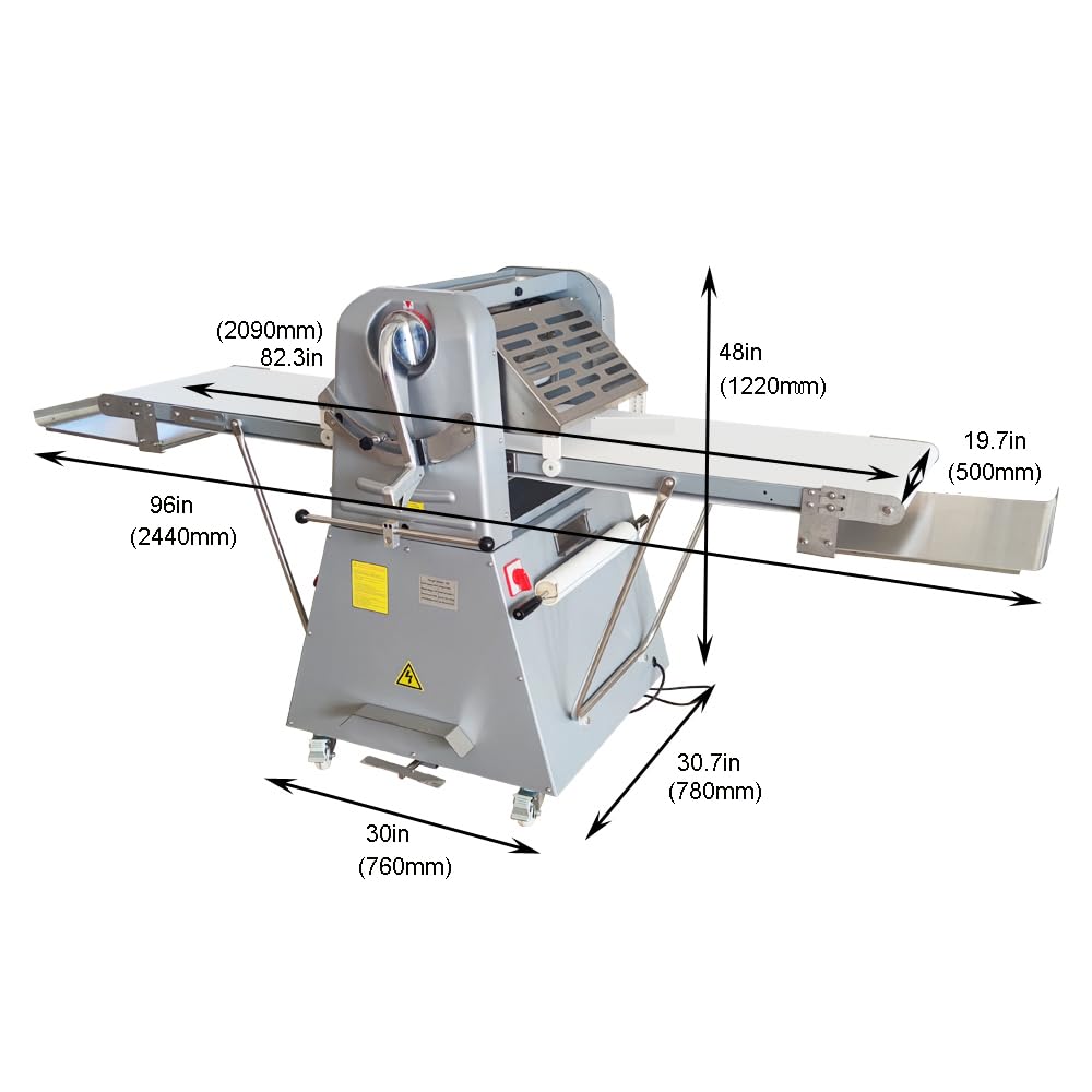 Commercial Dough Sheeter Machine - Reversible Roller Dough Press for Pastry, Bread, Pizza & Egg Tarts - 110V Vertical Danish Pastry Maker - Perfect for Bakeries, Restaurants & Home Baking