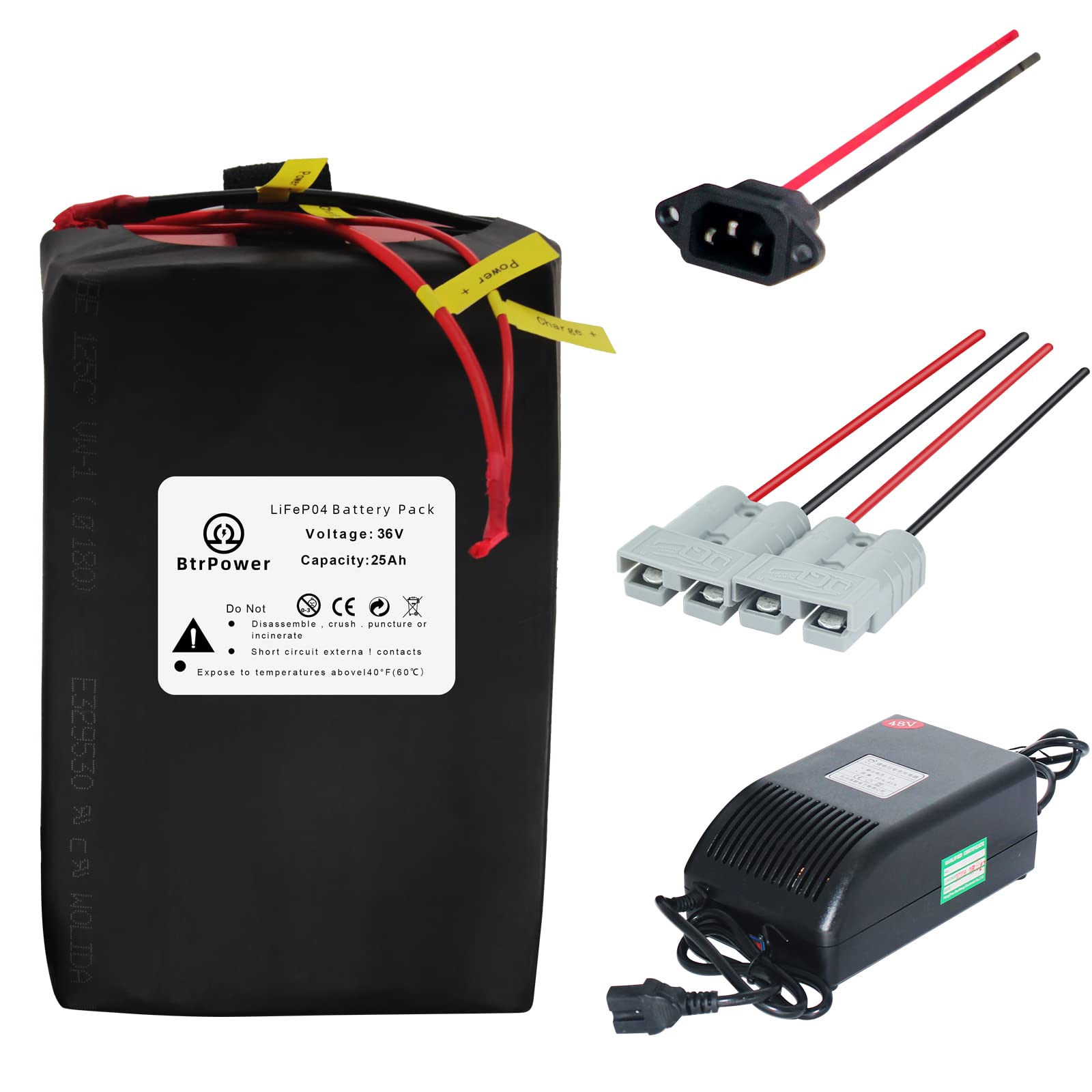 36V 10Ah-25Ah Ebike Battery Pack - Lithium/LiFePO4 Rechargeable Battery with 3A/5A Fast Charger & 20A-50A BMS for Electric Bikes, Scooters, Motorcycles (250W-1000W) - Perfect for Commuting, Off-Road Adventures & Long-Distance Riding