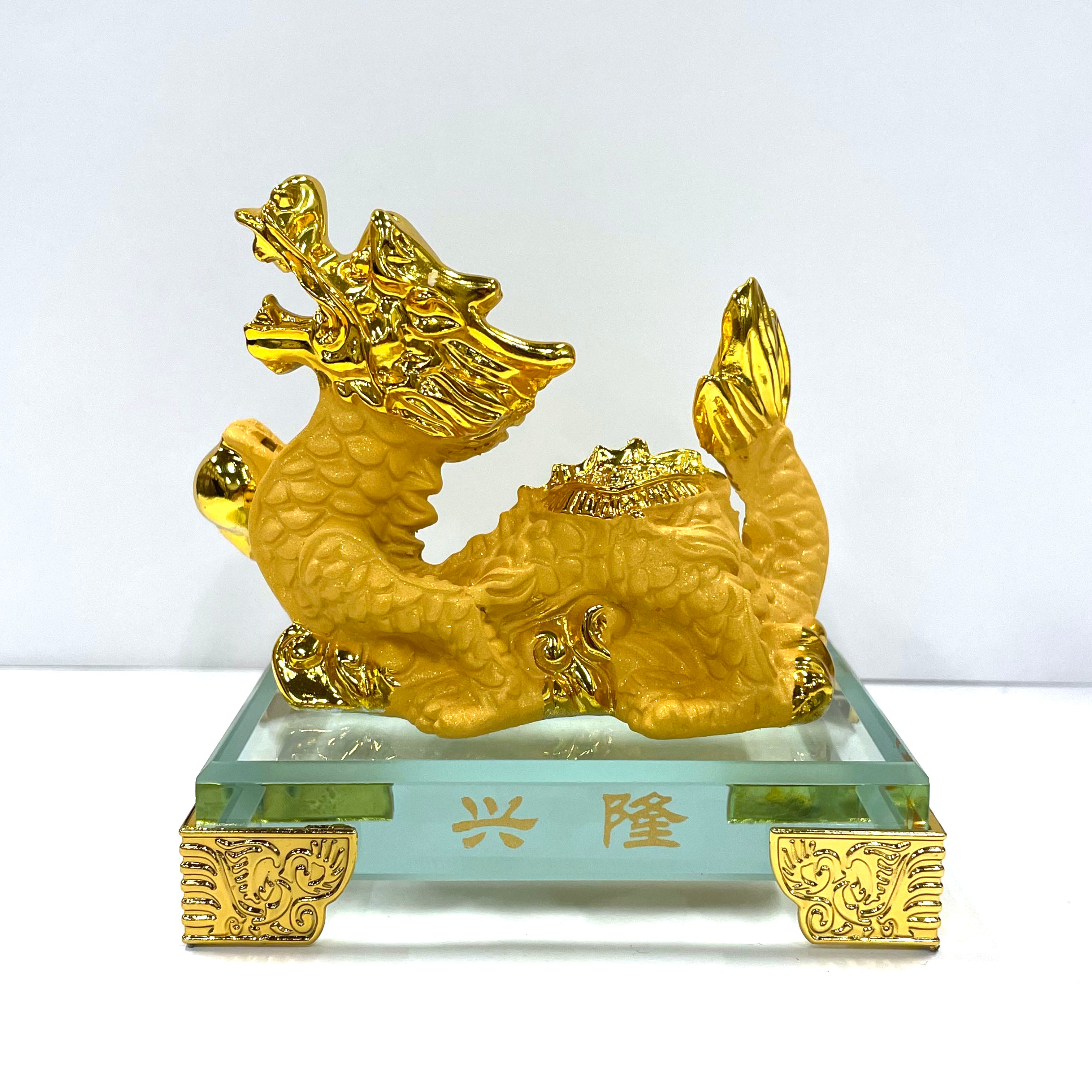 Chinese New Year Zodiac Glass Figurine - Year of the Dragon Collectible Art Piece for Home Decor, Gift & Feng Shui Display
