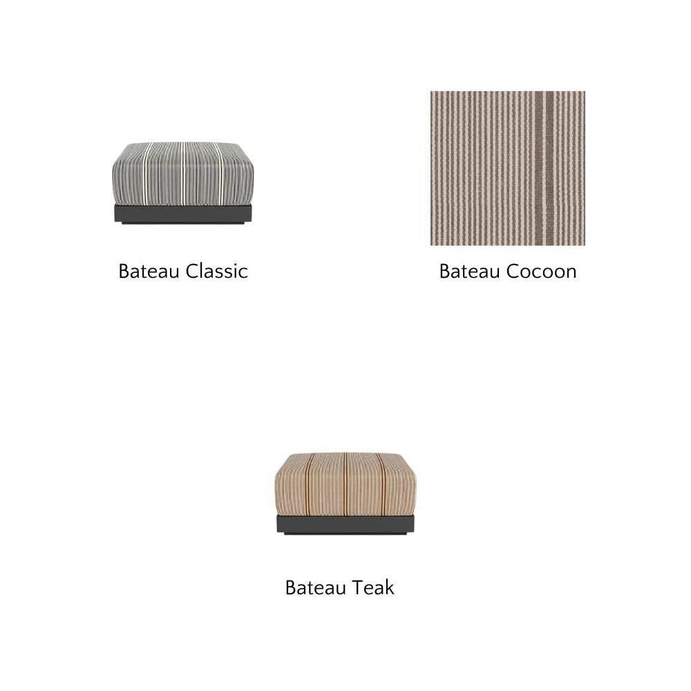 Antigua Outdoor Ottoman - Waterproof Patio Furniture, Weather-Resistant Garden Stool for Poolside, Deck, or Backyard Relaxation