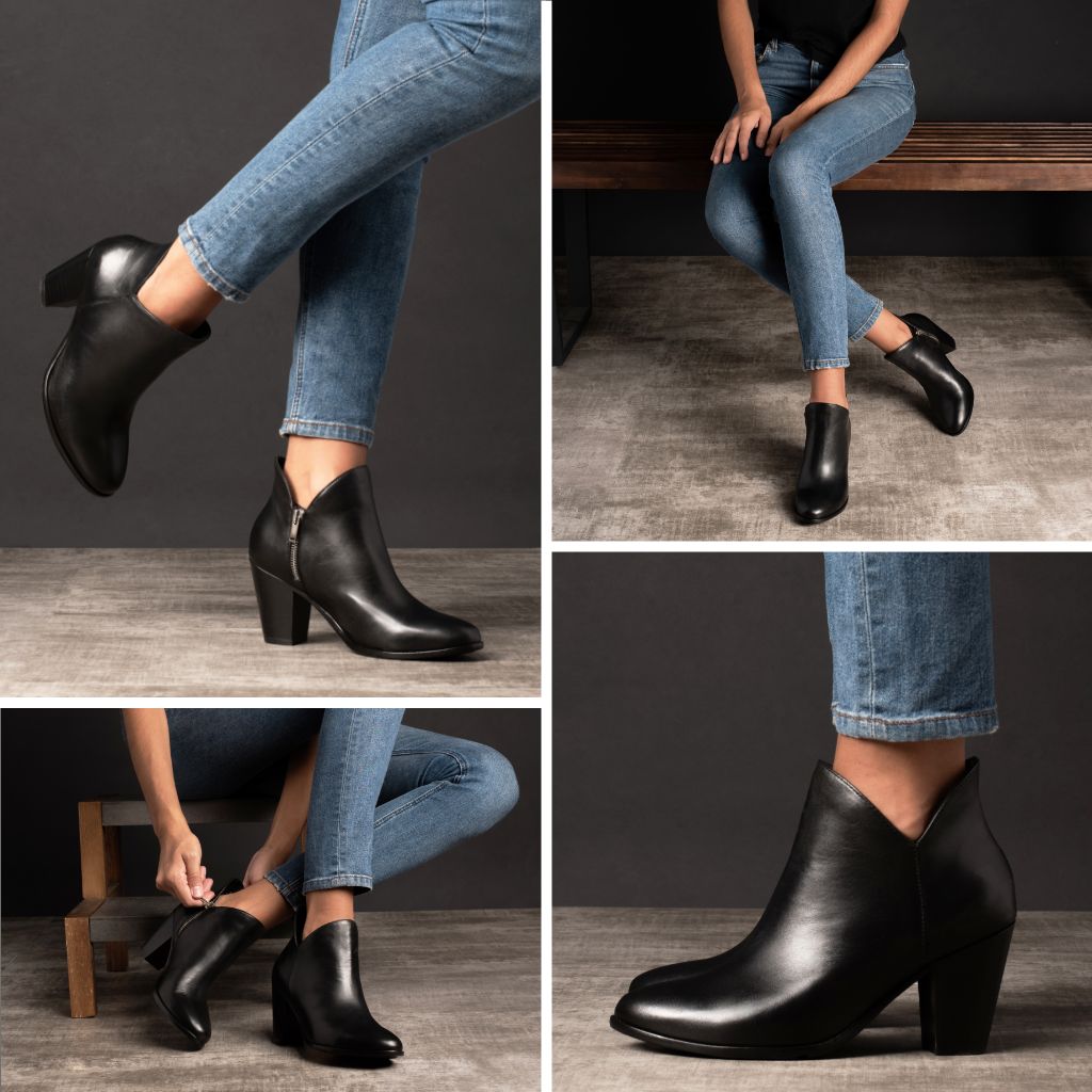 Women's Uptown Bootie Black - Stylish Ankle Boots for Casual Wear, Office & Night Out