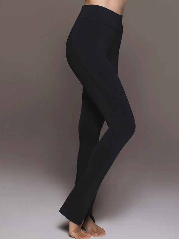 ZASUWA Women's High Waisted Split Flare Leggings - Yoga, Workout & Casual Wear