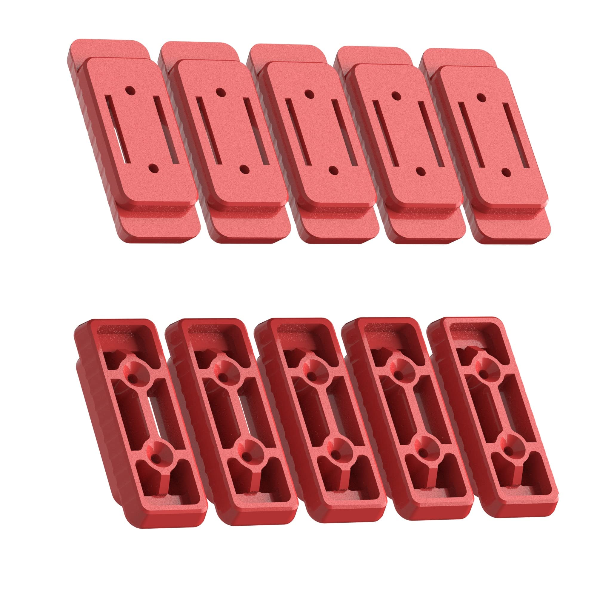 NyVoozy Feet Mounting System for Milwaukee Packout (10-Pack, Red) – Heavy-Duty Toolbox & Storage Case Stabilizers for Workshop, Garage, and Job Site Organization
