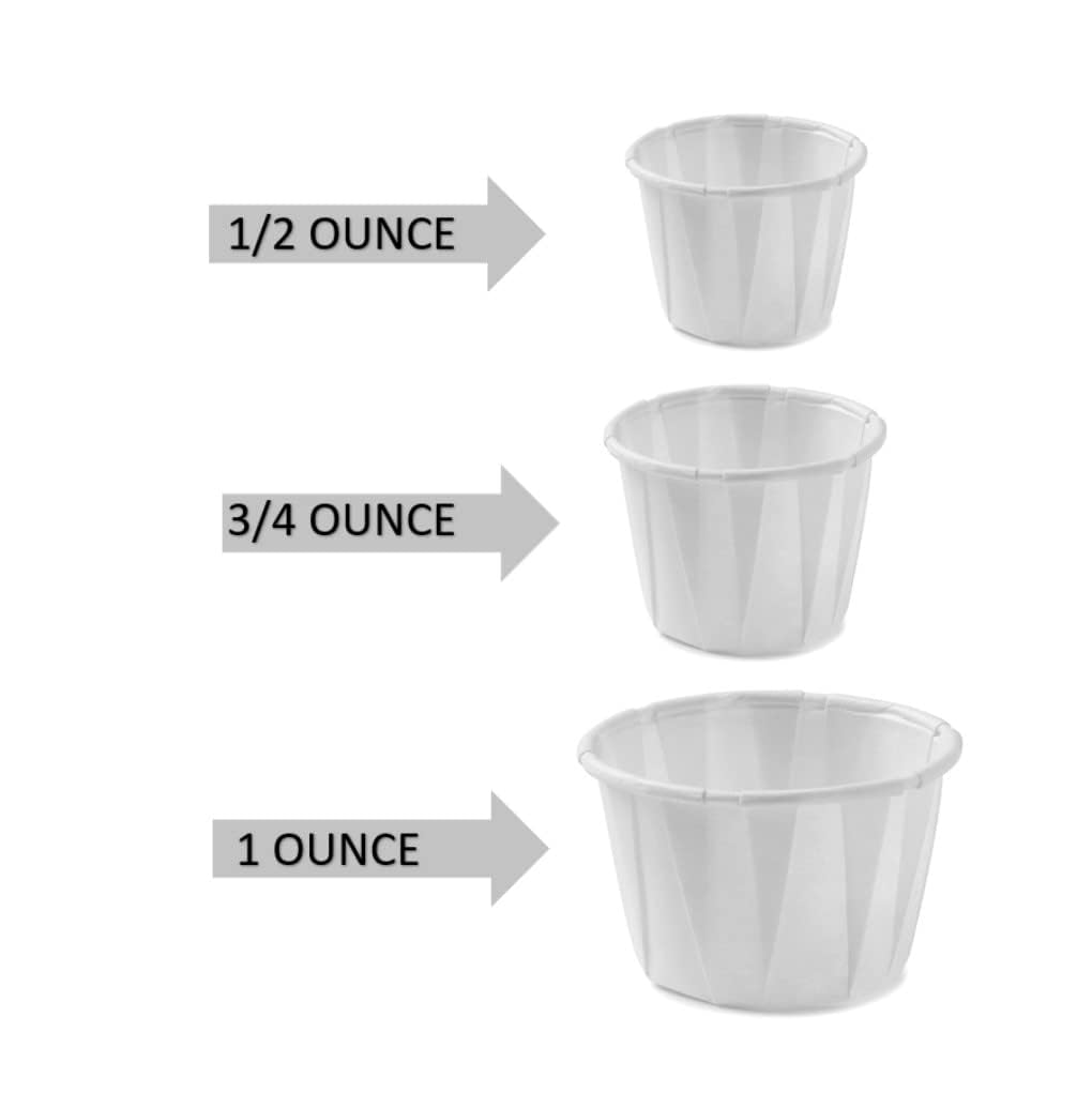 1/2 oz Disposable Paper Souffle Cups [250 Pack] - 0.5 oz Medicine Portion Cups for Pills, Liquid Medication, Condiments, Food Tasting & Dessert Serving | Perfect for Pharmacies, Hospitals, Bakeries & Home Use