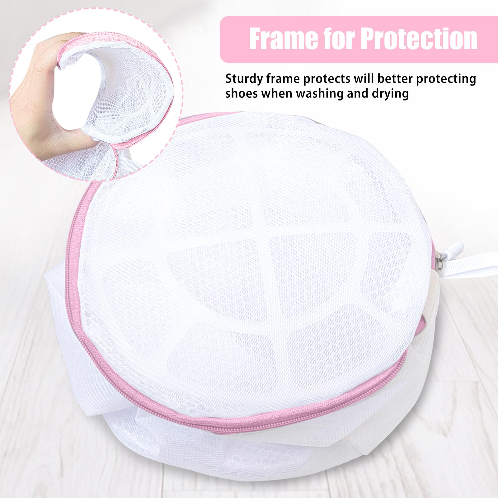 Washing Machine Shoe Bags for Sneakers & Bras - Laundry Mesh Bags for Shoes Up to Size 13 - Protect Footwear & Delicates in Washer & Dryer - Perfect for Gym, Travel & Home Laundry Care