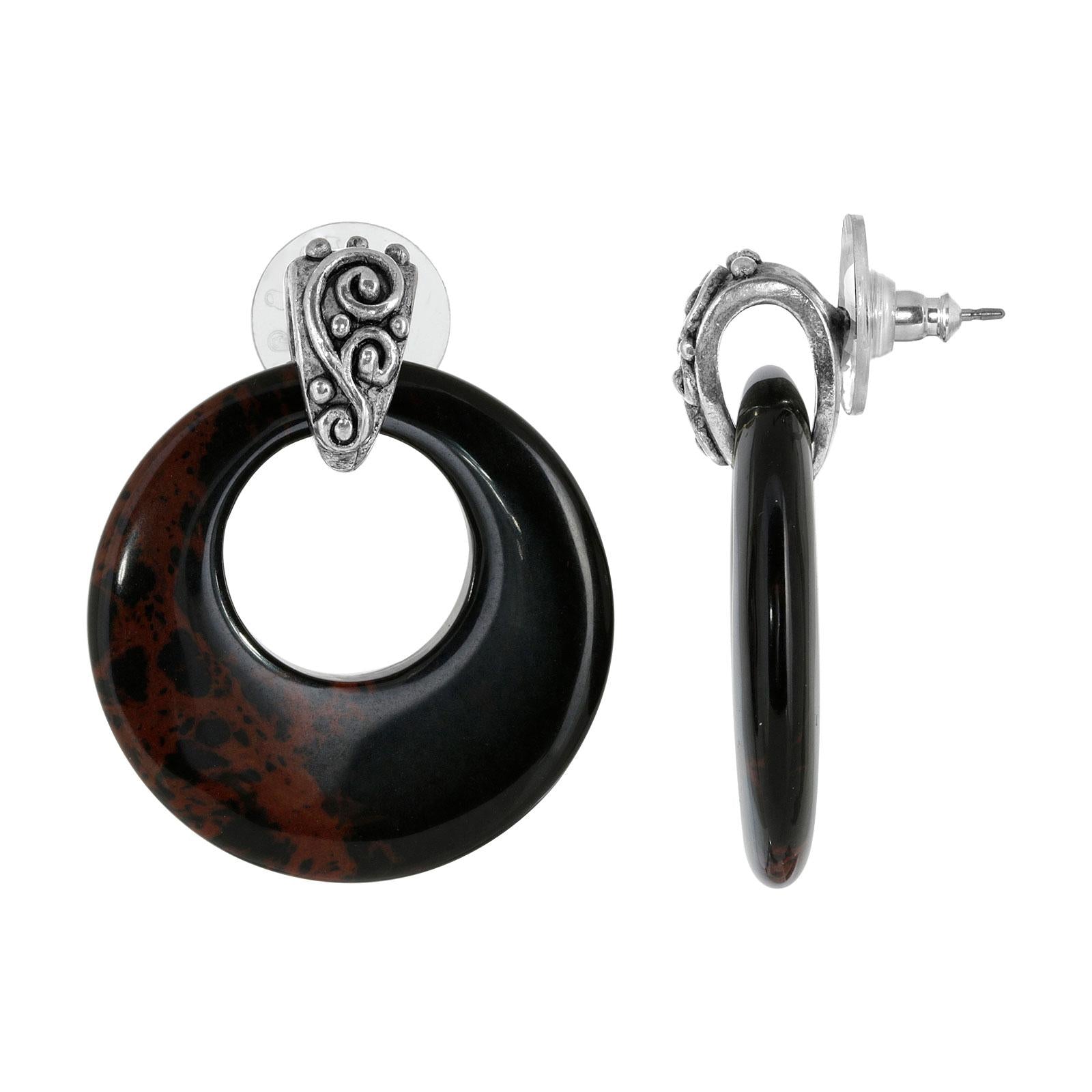 1928 Vintage Gemstone Hoop Drop Earrings - Antique Style Dangle Earrings for Women, Perfect for Weddings, Parties & Special Occasions