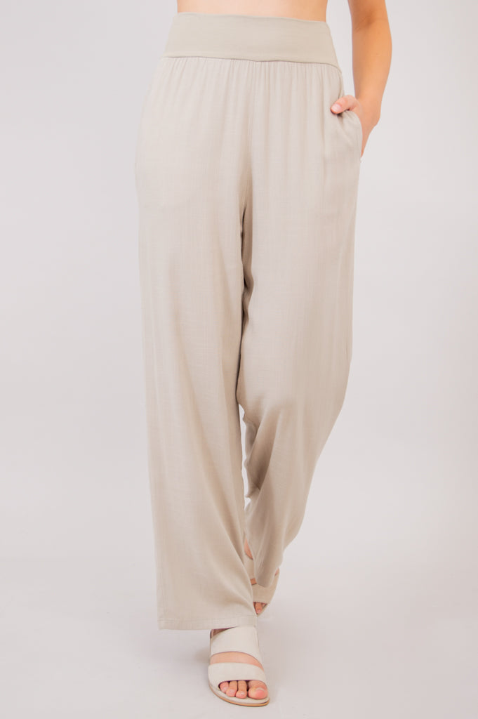 Landon Men's Linen Bamboo Pants - Lightweight & Breathable Sand Color for Summer, Travel & Casual Wear