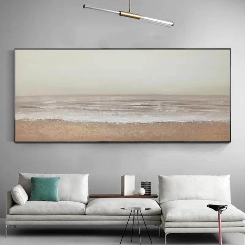 Ocean and Sky Painting #OS 013 - Handmade Canvas Wall Art for Home & Office Decor - Perfect for Living Room, Bedroom, or Office Wall Decor