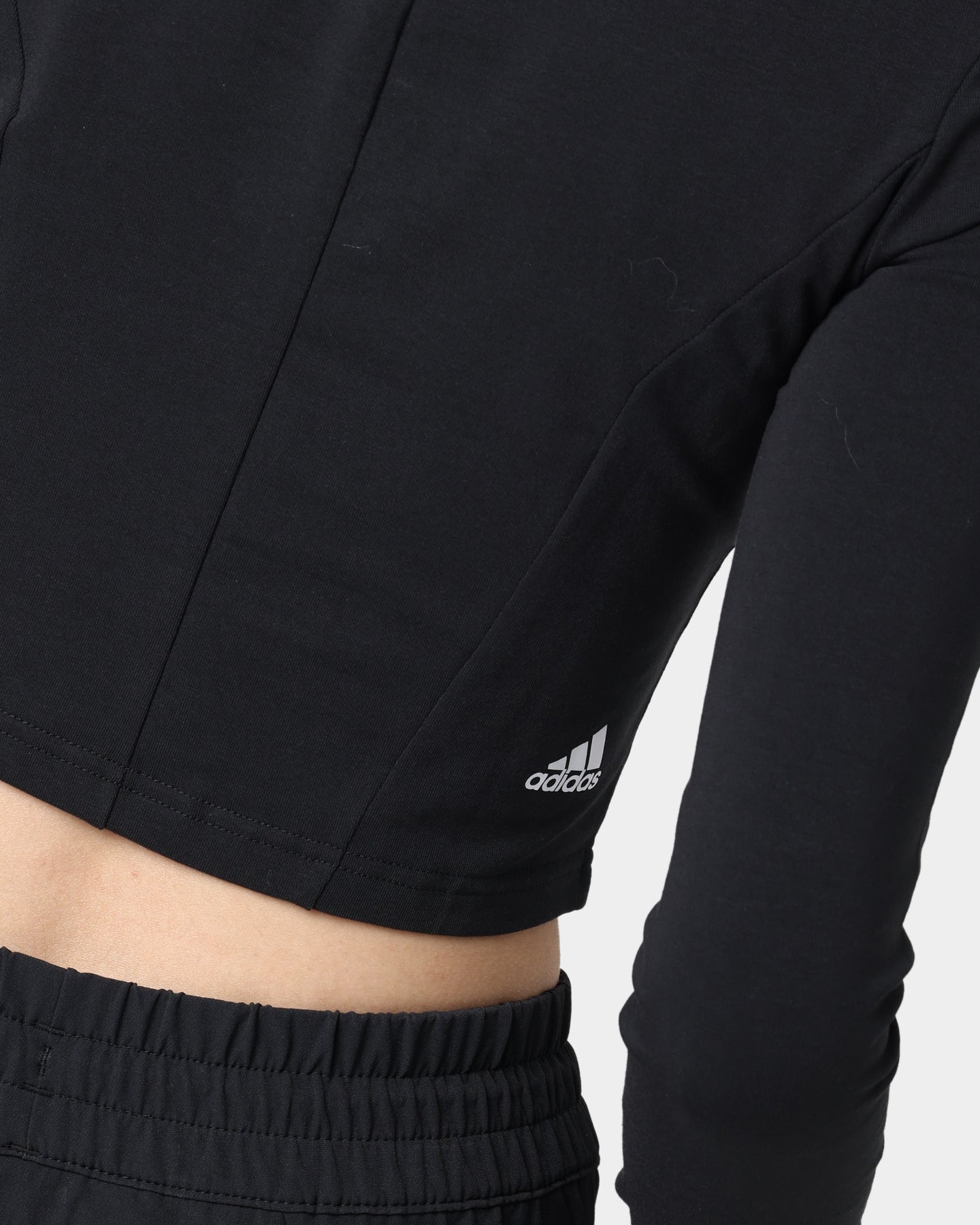 Adidas Women's Swarovski Crystal Embellished Long Sleeve T-Shirt - Black Athletic Top for Workout & Casual Wear