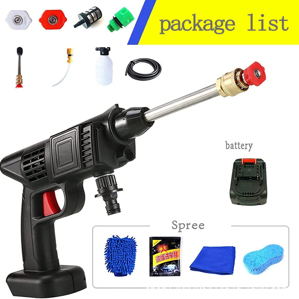 24V Cordless Pressure Washer - Portable Electric Power Cleaner with Battery & Charger, 5 Nozzle Tips for Car Washing, Patio, Deck, Driveway & Outdoor Surface Cleaning (Ideal for Home, RV & Auto Detailing)