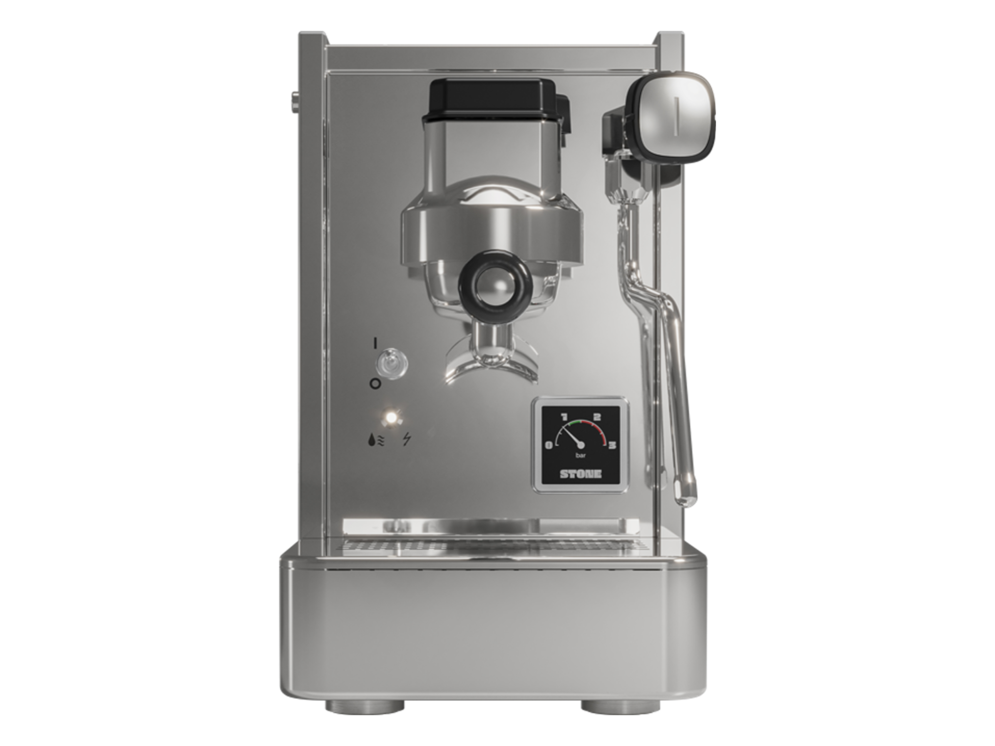 Stone Espresso Lite Inox Stainless Steel Espresso Machine - Compact & Durable for Home & Office Coffee Brewing