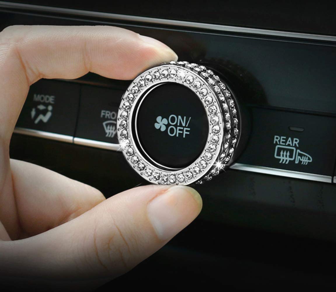 3D Rhinestone AC Knob Cover Set (3PC) for Honda Accord 2018-2022 - Bling Interior Accessories Fit EX/EX-L/Touring Models - Upgrade Your Car's Style for Parties & Special Occasions