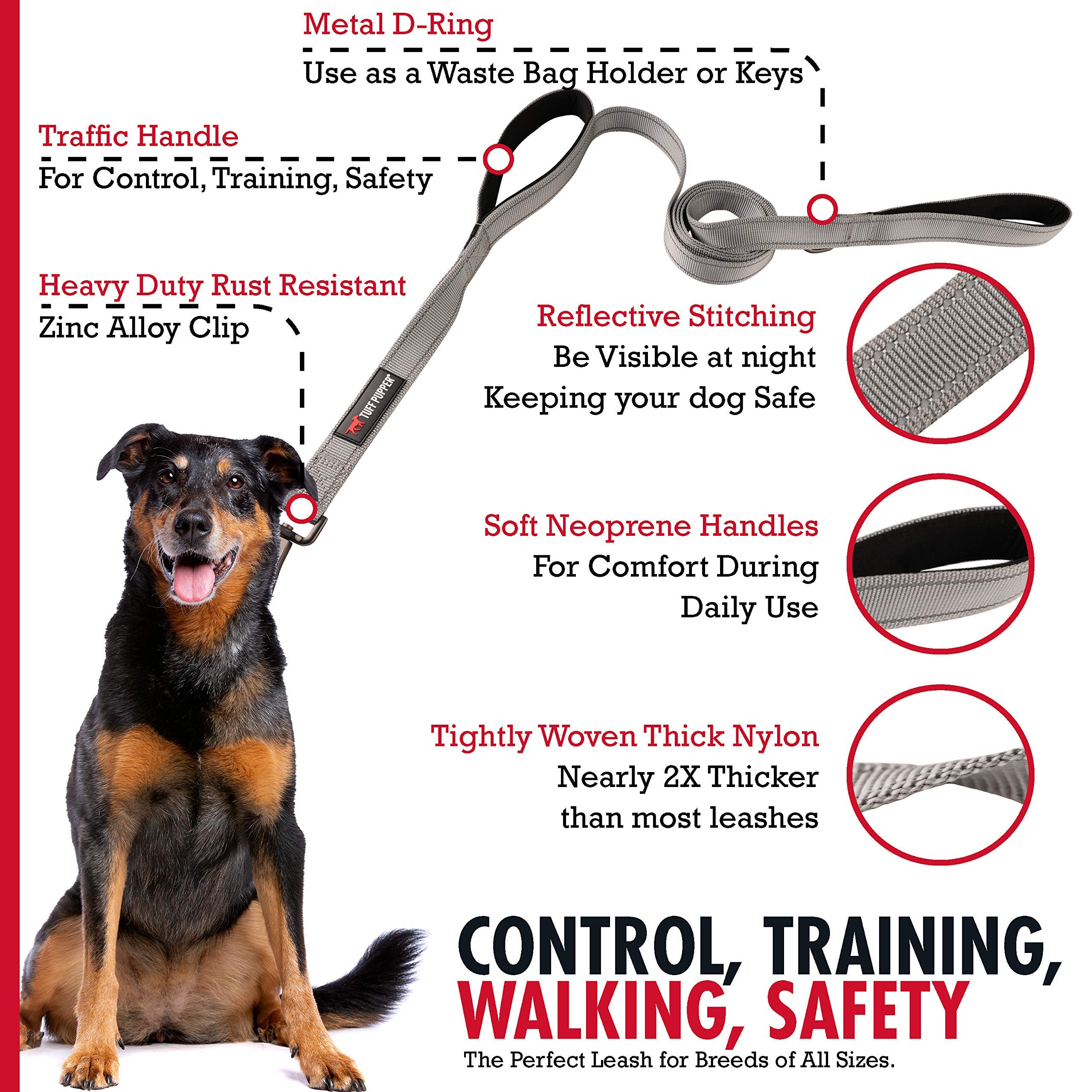 Tuff Pupper Avail Heavy Duty Dog Leash and Collar Set (19-23