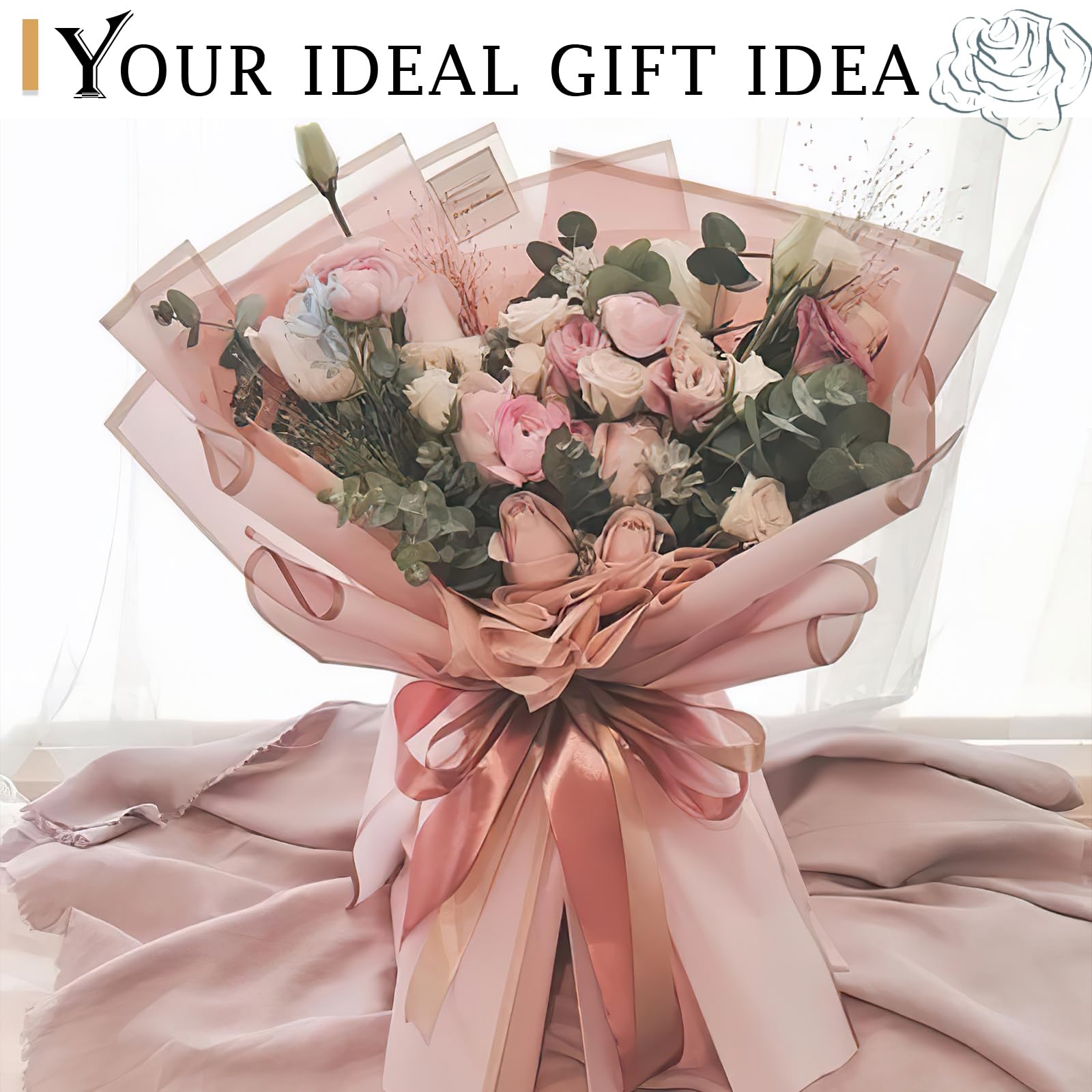 20 Sheets Waterproof Floral Wrapping Paper - Black Korean Style Bouquet Packaging for DIY Crafts, Wedding, Birthday Gifts | Perfect for Florist Supplies, Gift Wrapping & Party Decorations