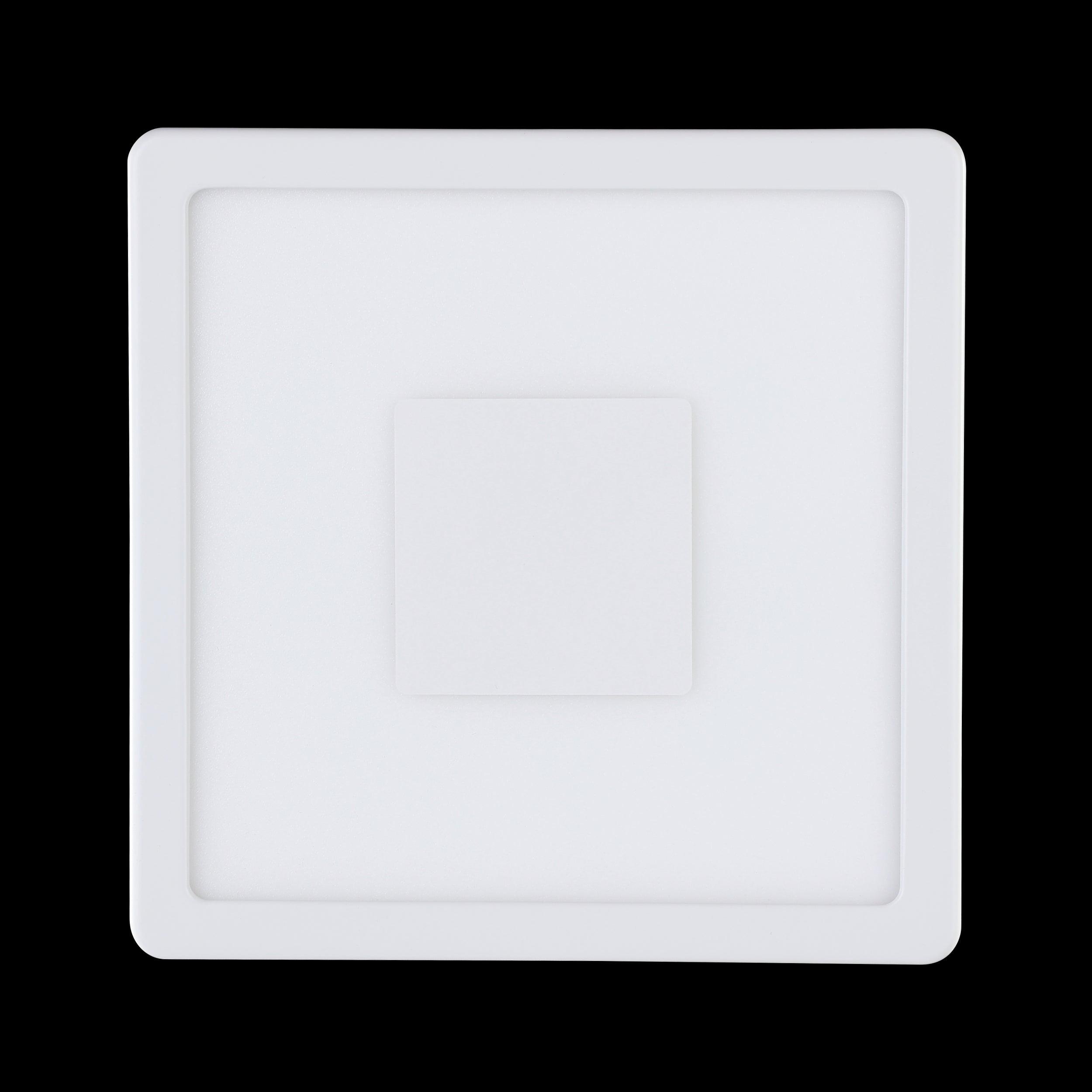 Eglo Iphias 2 White LED Square Outdoor Flush Ceiling Light - Waterproof IP44, Dimmable, 3000K Warm White - Perfect for Porch, Garage, and Patio Lighting