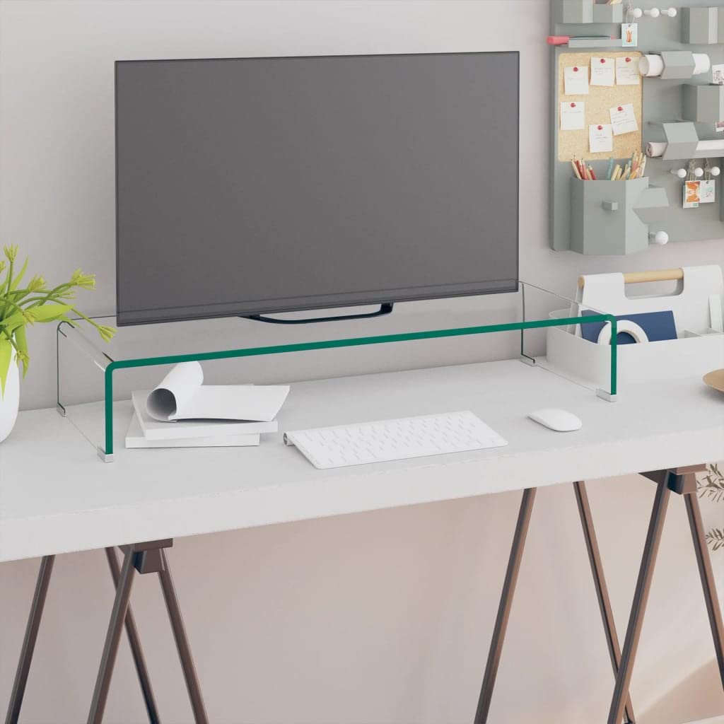 Clear Glass TV Stand/Monitor Riser - 31.5
