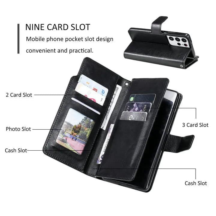 Samsung Galaxy S24 Flip Wallet Book Leather Case - Premium Protective Cover with Card Slots for Daily Use & Travel