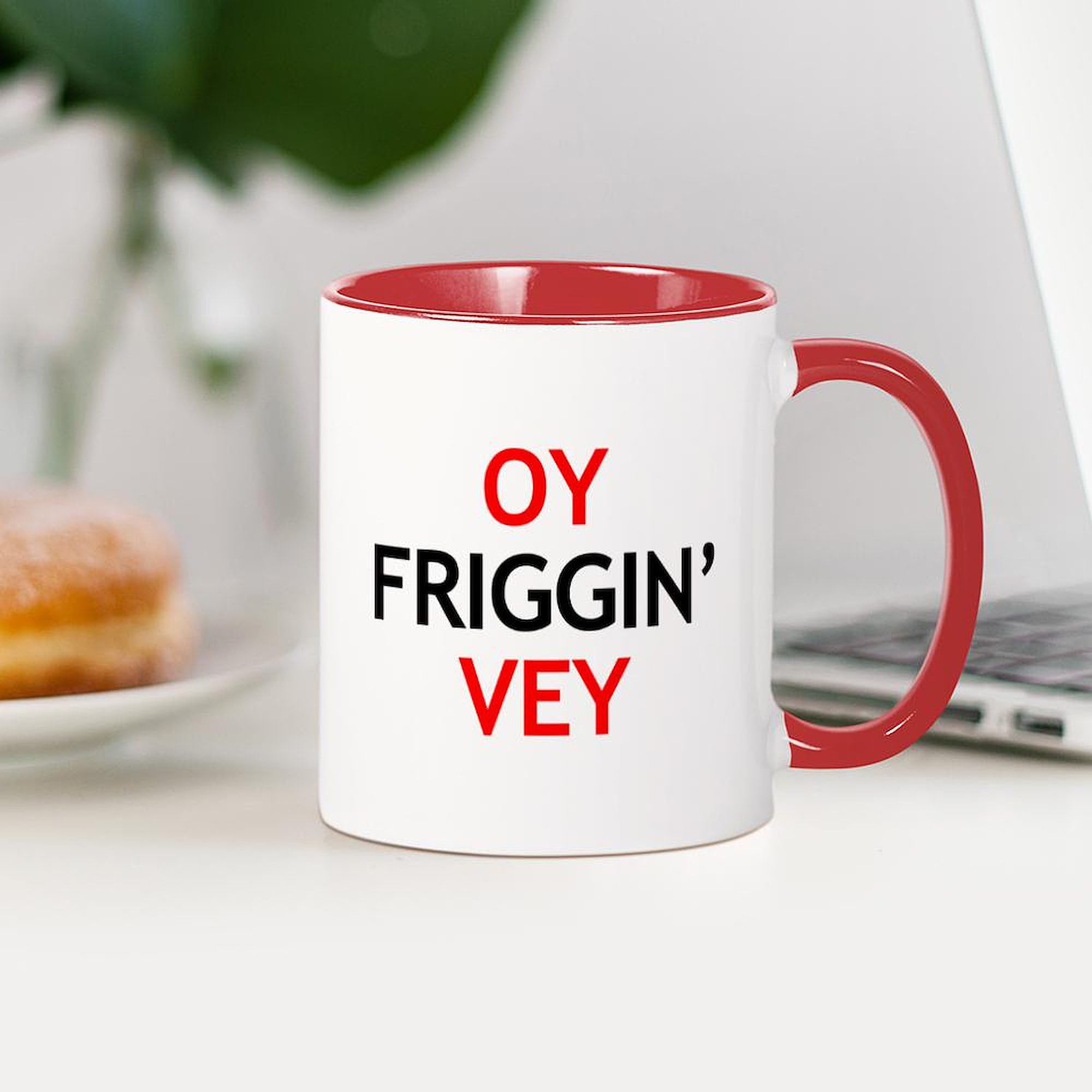 Oy Friggin' Vey Funny 11 oz Ceramic Coffee Mug (325 ml) - Perfect for Office Humor, Jewish Gifts & Coffee Lovers
