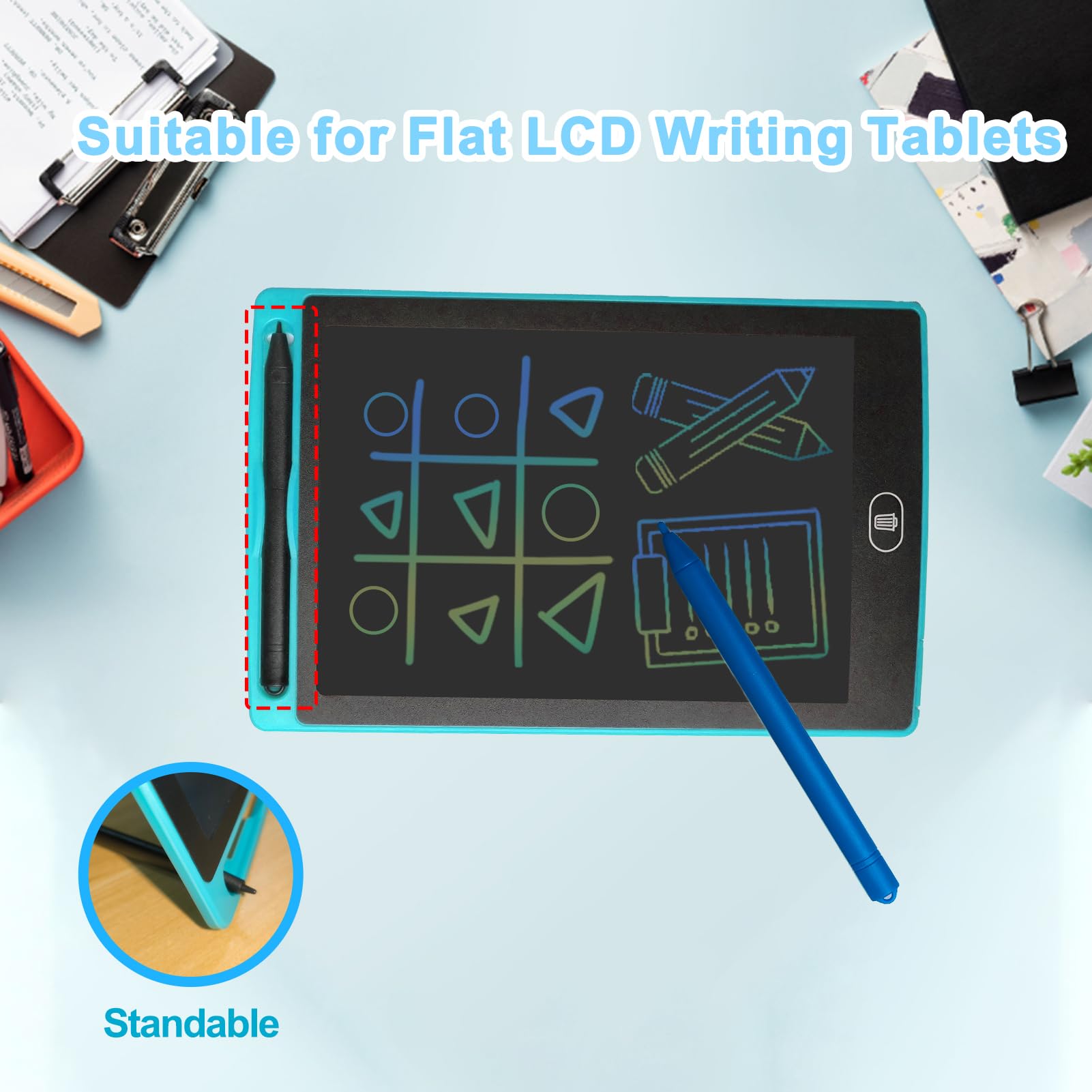 6-Pack Kids Stylus Pen for LCD Writing Tablets - Colorful Drawing Pens with Lanyards for Boogie Board & 4.8