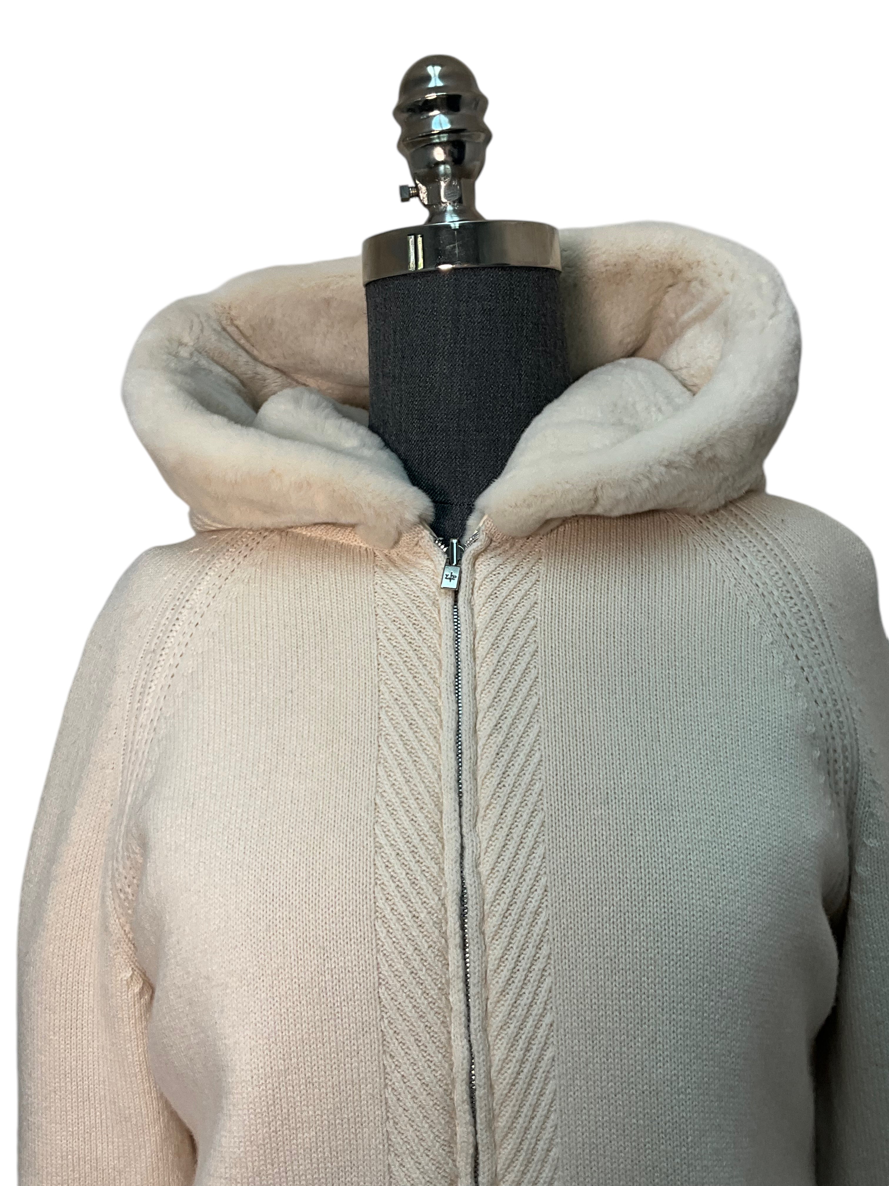 LORO PIANA Baby Cashmere Mink Fur Reversible Bomber Jacket - Size M NWT | Luxurious Winter Coat for Women, Soft Cashmere Blend, High-End Fashion Outerwear | Perfect for Cold Weather, Travel & Upscale Events