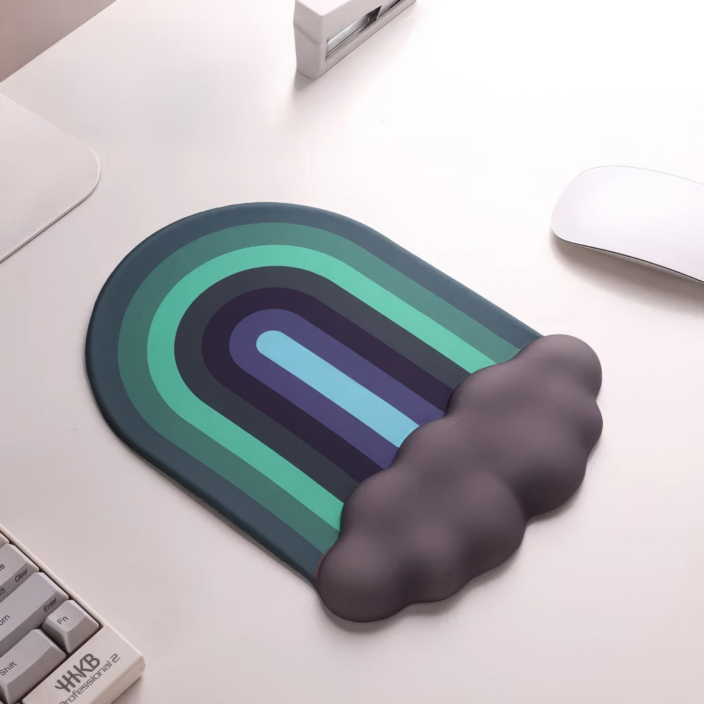 Ergonomic Rainbow Cloud Wrist Rest for Keyboard & Mouse - Comfortable Gaming & Office Use - Supports Wrists During Long Typing Sessions