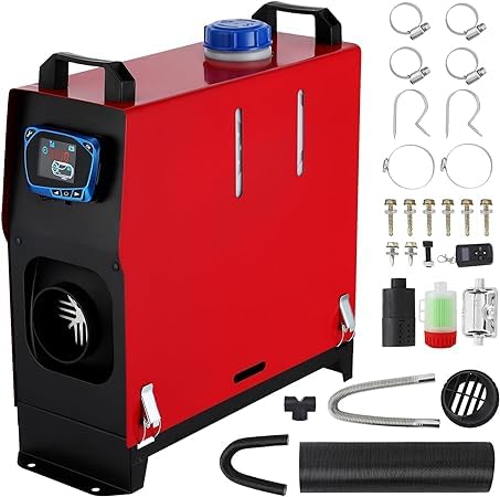 12V 5KW Diesel Air Heater with Remote Control & LCD Display - Portable Diesel Heater with Silencer for Cars, RVs, Trailers, Vans, Boats | Fast Heating for Winter Camping & Off-Grid Living
